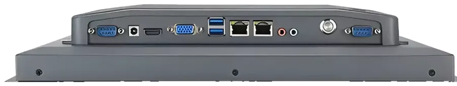 Interfaces traseiras do IHM Ztex: VGA, HDMI, USB 3.0, Gigabit LAN, serial e áudio