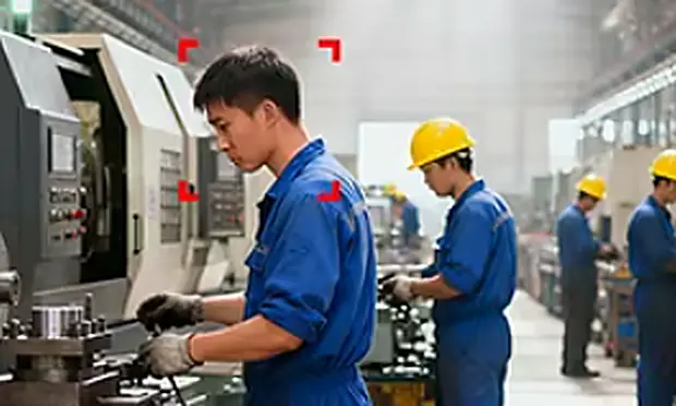 Detecção por inteligência artificial de trabalhador sem capacete de segurança em linha de produção industrial