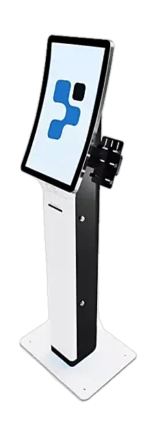 Totem de autoatendimento Curve com tela touchscreen curva, linha premium Novalogi